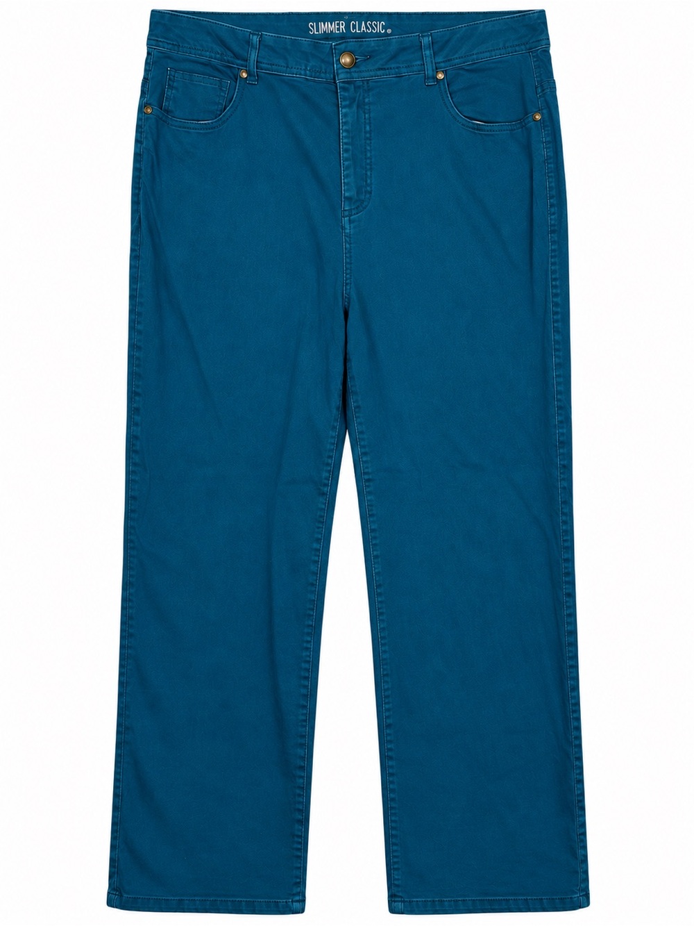 Catherines Slimmer Classic Women’s Plus Size Jeans Teal 16W Straight Leg